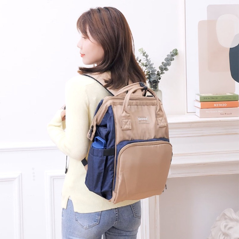 Qminica mommy bag shoulders 2022 new lightweight fashion ultra-light large-capacity storage Japanese waterproof