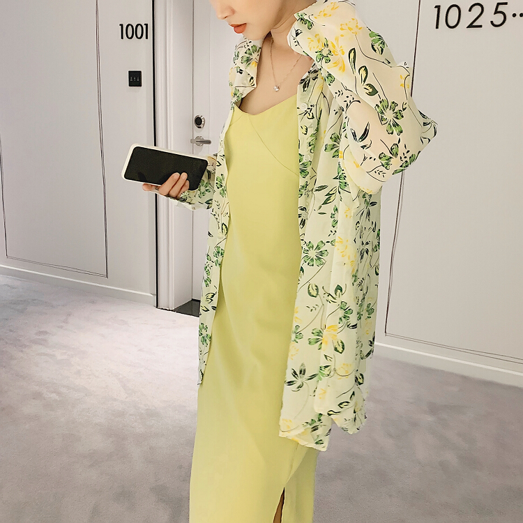 Đầm voan đình đám 2019 mới hè hè nữ dài matcha xanh khí chất nhỏ một eo Pháp - Sản phẩm HOT đầm đen dự tiệc