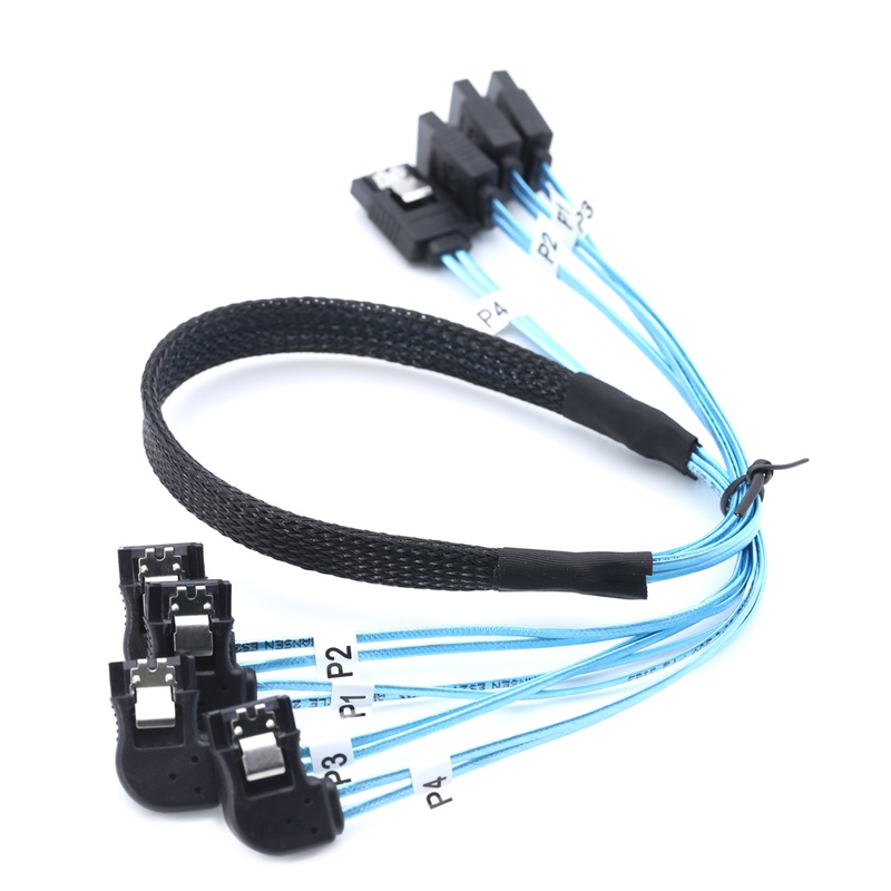 Sas4.0 4Sata to 4Sata 7Pin Female Right-Angle Ssd Solid-State Drive Data Computer Motherboard Connection Cable