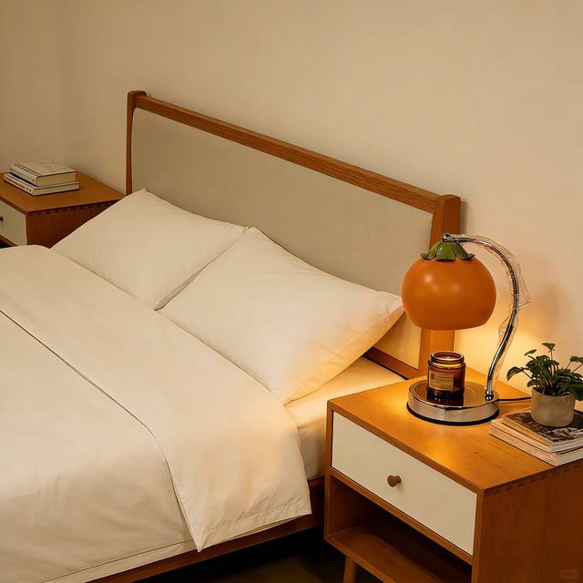 [Persimmon Wishes]Wax-Melting Lamp, Flameless Aromatherapy Lamp, Bedroom Candle-Melting Lamp, Small Night Light, Practical New Year and Birthday Gift