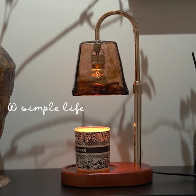 [Amber Era]Medieval-Style Wax Melting Lamp, Adjustable Height, Flameless Aromatherapy Lamp, Bedroom Candle Melting Lamp, Practical Birthday Gift