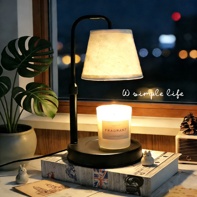 Japanese-Style Wabi-Sabi Flameless Wax Melting Lamp, Adjustable Height Aromatherapy Lamp, Bedroom Candle Melting Lamp, Night Light, Wedding and Birthday Gift