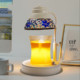 Retro timed dimming colored glass melt candle lamp fireless diffuser fragrance melt wax lamp atmosphere night light table lamp