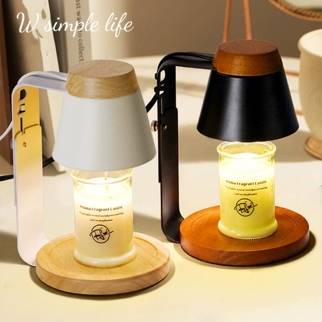 American-Style Adjustable Height and Dimmable Wax Melting Lamp, Flameless Aromatherapy Bedroom Atmosphere Diffuser, Candle Melting Lamp, Wedding and Birthday Gift