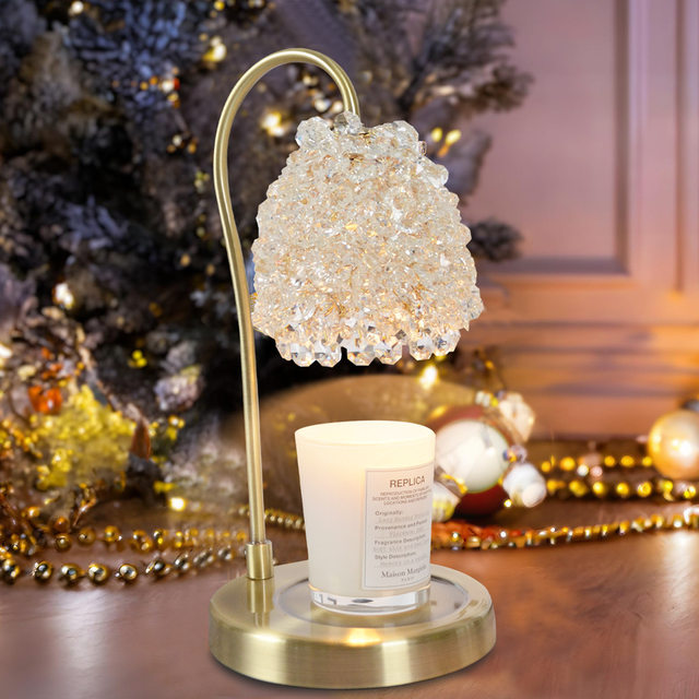 Luxurious High-End Crystal Aromatherapy Wax Melting Lamp, Timed Candle Melting Lamp, Bedroom Atmosphere, Fireless Diffuser, Wedding and Birthday Gift