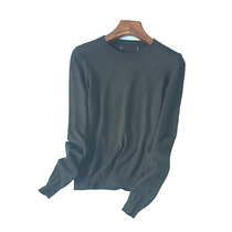 22579 original single early spring autumn and winter new womens simple long-sleeved solid color slim fit comfortable long-sleeved base sweater 728