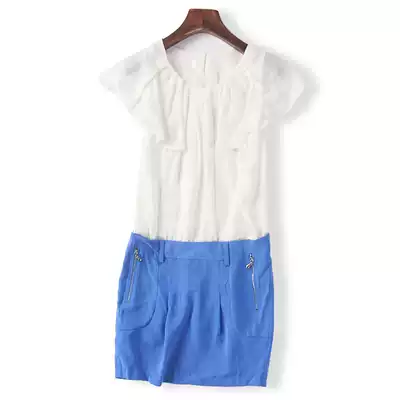 26755 Detachable two-piece summer new female Korean round neck pullover fashion OL chiffon dress 1215