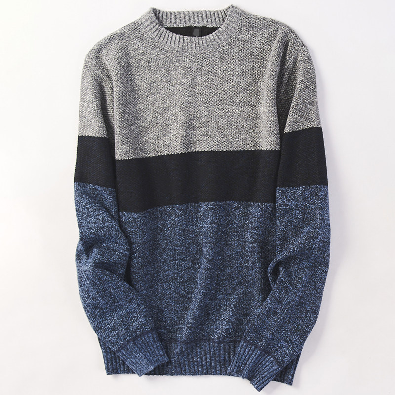 65587 autumn and winter new men's version of Korean version Coloured round neckline headsets Fashion quality Long sleeves Knitted Sweater Blouses 42