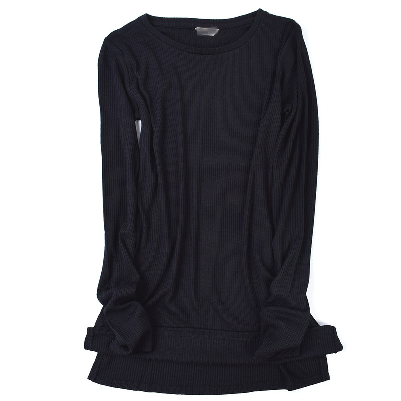 67395 Chunqiu 2022 new male and female round collar 100 hitch black plus size long sleeve T-shirt with underhand jersey 419
