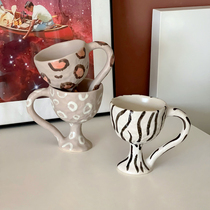 Spot AHD small waist cup hand-kneaded Korean ins minority hand-painted ceramic mug goblet exquisite gift