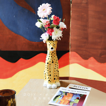 DOIY spot Spanish leopard vase art flower arrangement ceramic vase creative decoration home living room gift