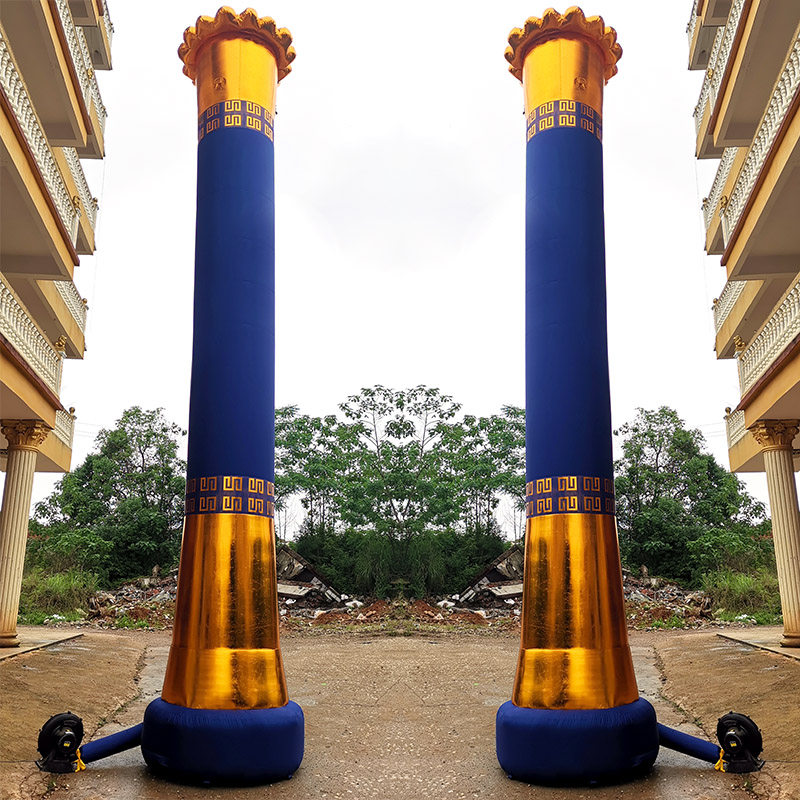 White Matter Inflatable Solidarity Pillar Bereavement Inflatable Post Gas Mold Funeral Gas Column Yellow Blue Sacrificial Inflatable Pillar Arch