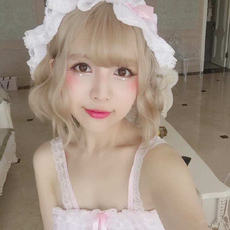 二次元时尚女仆假发 动漫cosplay短卷发型 空气刘海bobo蛋卷头套