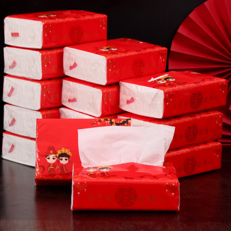 Happy Cool 40 Bag Wedding Extractable toilet paper Festive Items Aperitif Aperitif Wedding Wedding Wedding Wedding Party with disposable red napkins