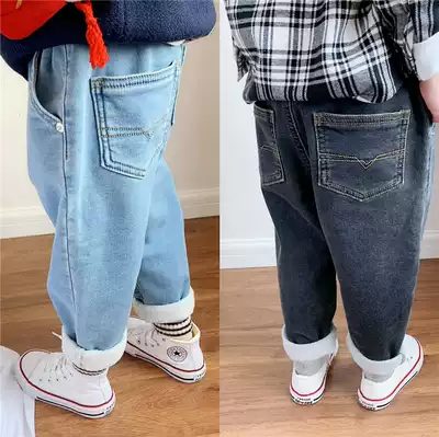 Children's mother custom boys and girls polished cotton stretch jeans boys soft jeans children's pants spring and autumn