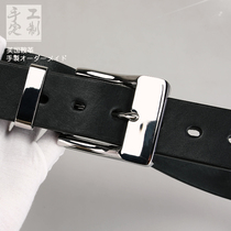 American Saddle Leather Head Layer Cow Leather Plant Tanning Leather Belt Handmade Stainless Steel Strap Buckle Needle Buckle Strap Genuine Leather