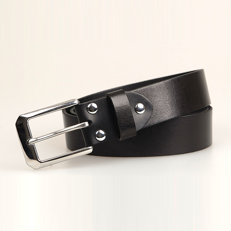 Men's casual leather lead leather Italian saddle imported head leather pure copper stainless steel needle buckle belt