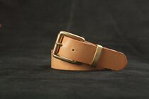 Mens pants casual belt Italian imported first layer cowhide tanned leather multi-fat primary color belt Qianyi leather goods