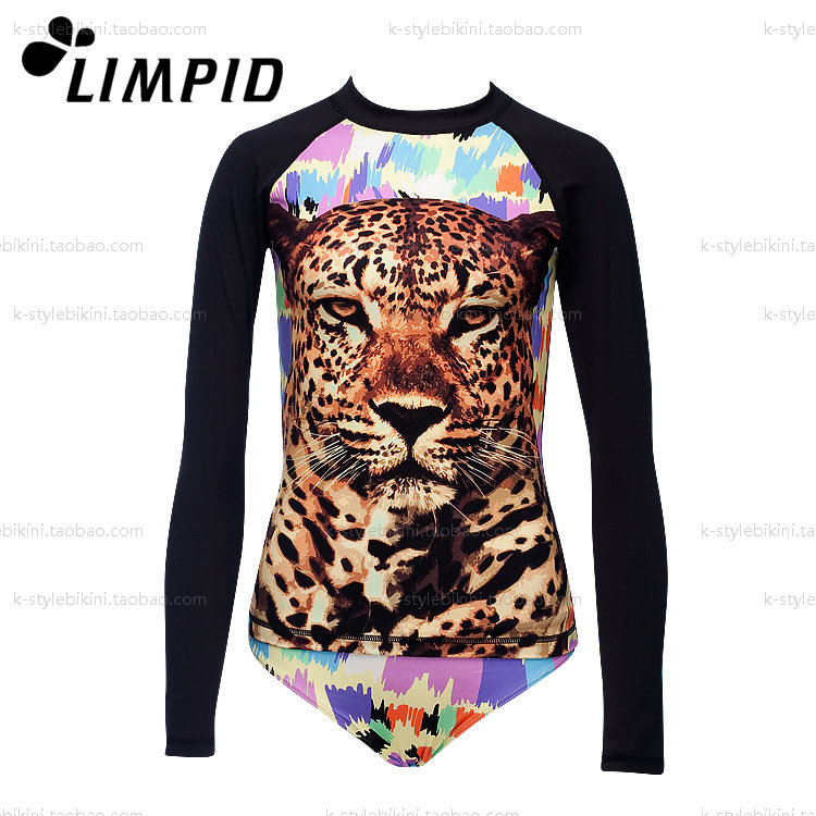 South Korea's new BAO WEN sexy printed two-piece long sleeve sunscreen conservative shading surf speed dry snorkeling jellyfish