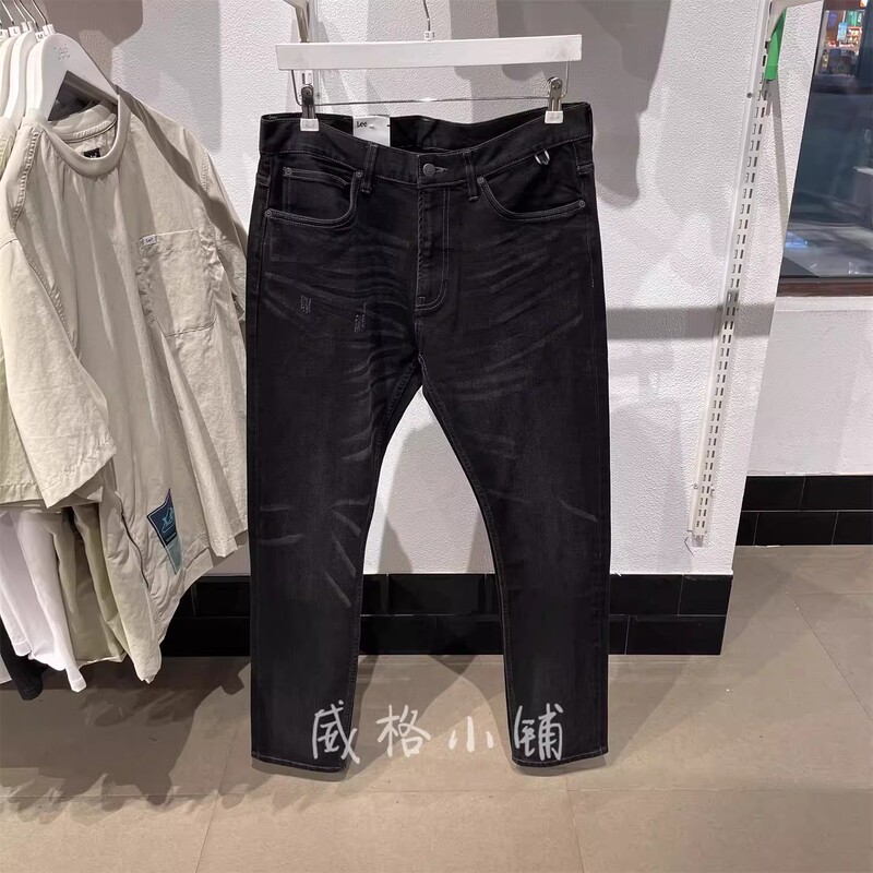 Spring New Lee Selvedge 705 Tapered Black Washed Denim Men's Pants Lmb246705203454-A06123