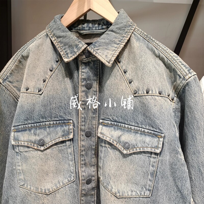 Levis Levi's Rivet Distressed Washed Men's Denim Shirt 002Xv-0001