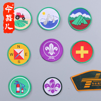 Boy Scouts Summer Camp Logo Lily Flowers National Flag Logo Volunteer Adolescent Social Practice Activities Emblem Arm Badge