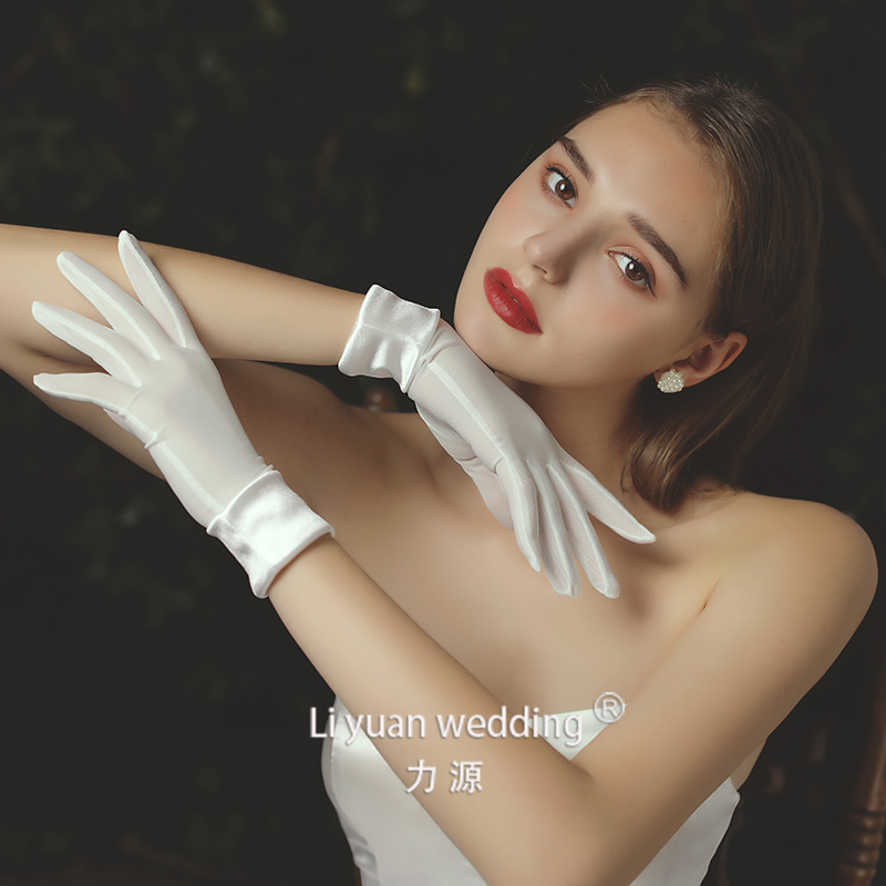 Wedding Bride Gloves Sen Ensemble Short Lace Han Style Elegant Elastic Mesh Yarn Gloves