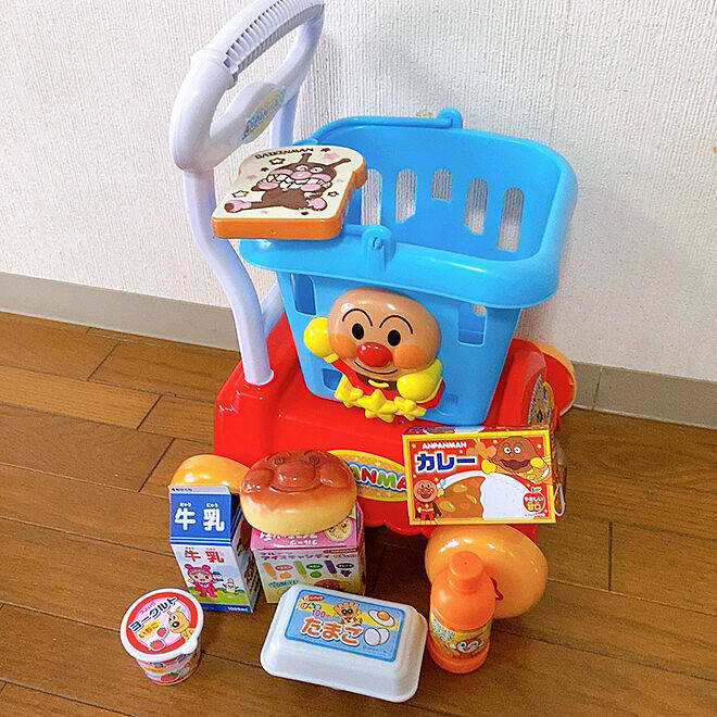 Japan Original Clothing Bread Superman Children's Shopping Cart Toy Girl Kitchen Supermarket Emulation Small Trolley Costume House Wine