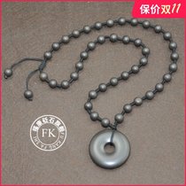 Natural Sibin yellow stone necklace safe buckle neck neck for men and women