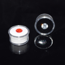 Export transparent plastic small round box double memory cotton white bare stone box black cotton diamond color treasure ring surface display