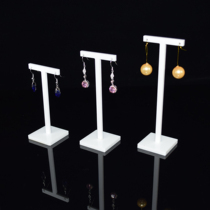 White ear nail rack T-shaped black Taizhou silk earrings three-piece black earrings display porcelain white acrylic ear hanging