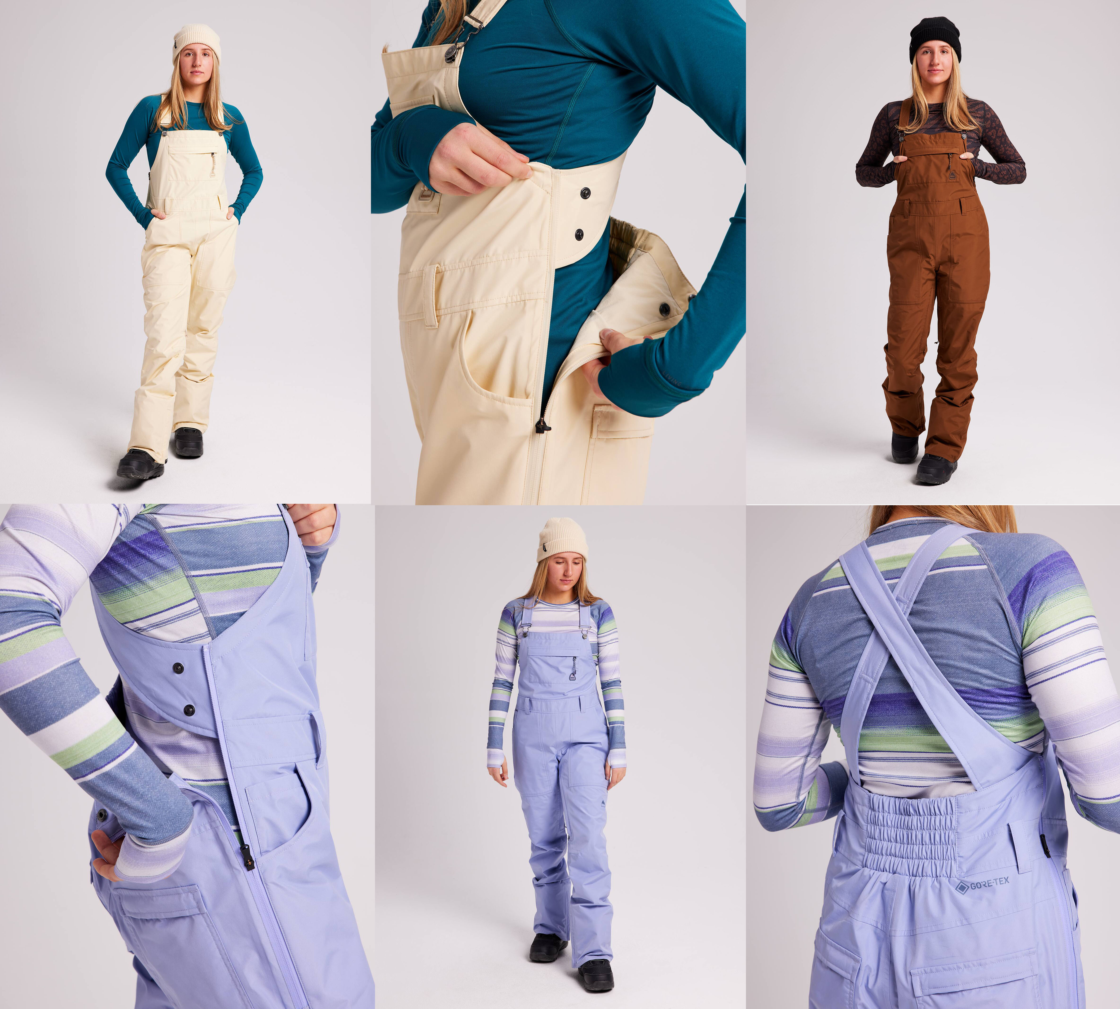 (Ski brand) Bolton Burton Avalon Bib Women's Single Double Board Ski Bib Pants Multicolored