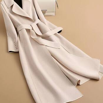 Double-sided fleece mid-length ladylike style