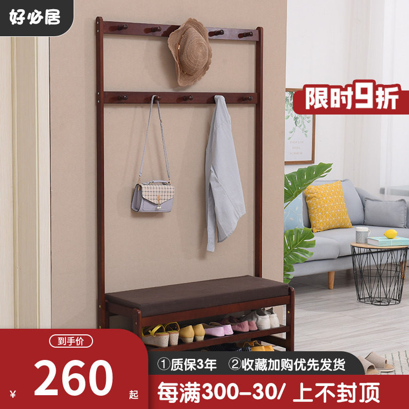 Changing shoes bench household door full-solid wooden cap frame can sit multi-functional shoe stool shoe cabinet for Northern Europe