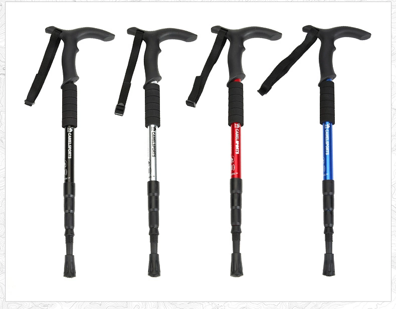 Lạc đà mới trekking ngoài trời cực T-type 4 phần kính thiên văn đi bộ leo núi leo gậy mía siêu nhẹ ông già đi bộ gậy - Gậy / gậy