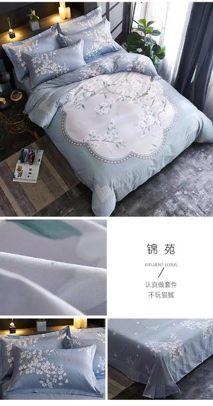 Các dày 100% cotton denim bông mới Khăn nhỏ gọn giường mùa đông chăn 1,5m 1.8m - Bộ đồ giường bốn mảnh