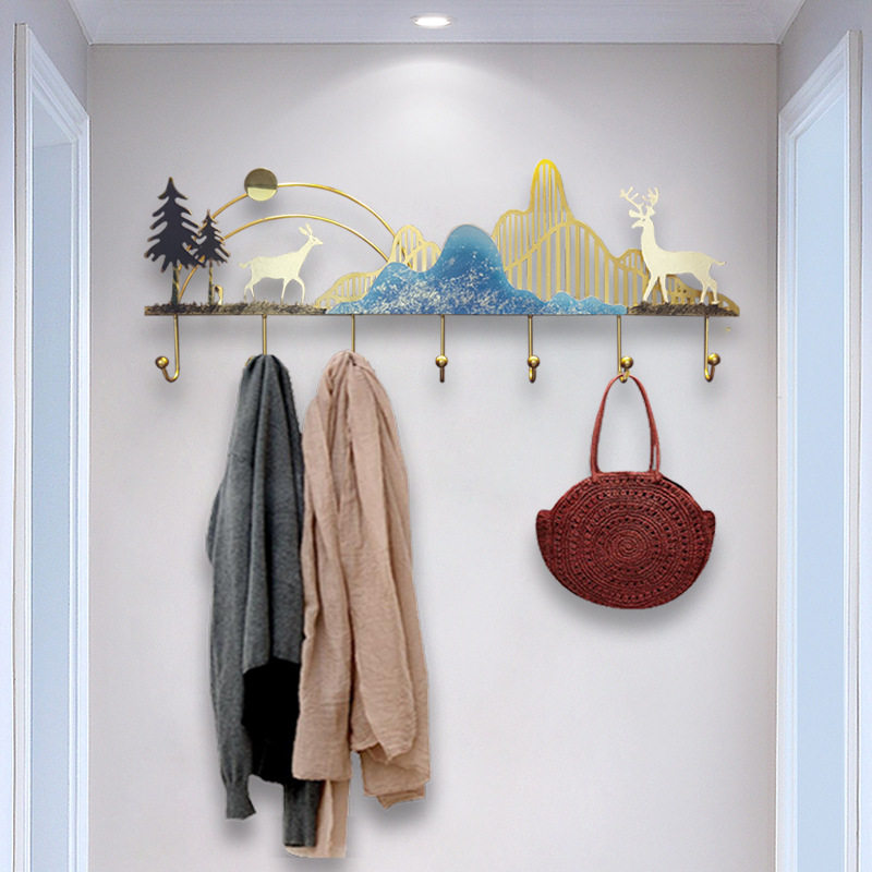 Hook in door Xuanguan light and luxurious wall creative door mask Wall punched into the family hanging clothes hook hat wall-mounted bag
