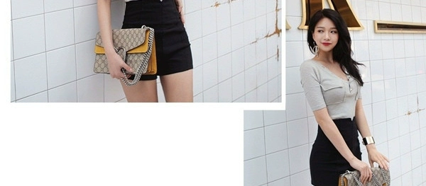 Quần short cạp cao màu đen hè 2018 mới của sinh viên Hàn Quốc hoang dã skinny mỏng mặc quần thun ống rộng ống quần shop quần áo nữ