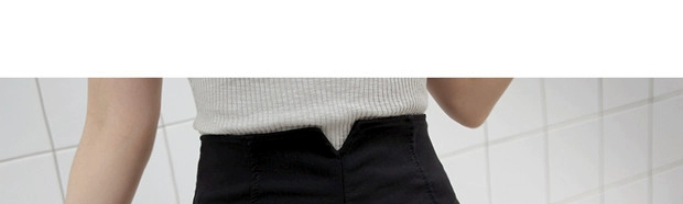 Quần short cạp cao màu đen hè 2018 mới của sinh viên Hàn Quốc hoang dã skinny mỏng mặc quần thun ống rộng ống quần shop quần áo nữ