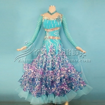 New suspenders luxury diamond-set modern dance dress performance suit National standard dance dress competition dress Waltz dance dress