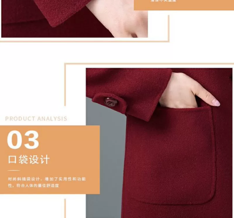 2019 áo khoác cashmere hai mặt mới của phụ nữ giữa chiều dài qua đầu gối và áo len mùa đông - Áo khoác ngắn