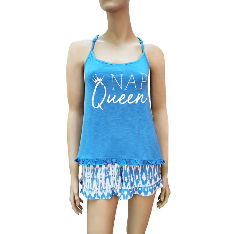 Large size two-piece pajamas Women's soft suspender top with shorts Women's sexy home wear summer thin suit