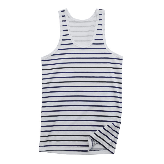 Summer children's thin baby sports round collar clothes of underwear children with blue striped boy cotton speed dry vest