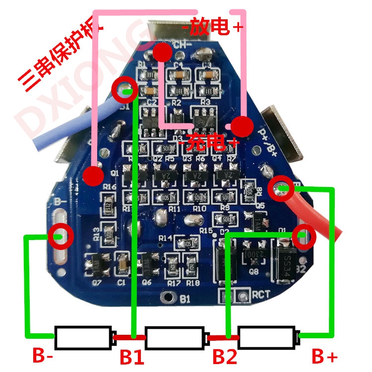 máy khoan cầm tay makita Tiexin Dụng cụ điện Cờ lê Pin Pin Bảng mạch bảo vệ Bảng mạch Bảng mạch điều khiển máy khoan lithium Daquan may cat co