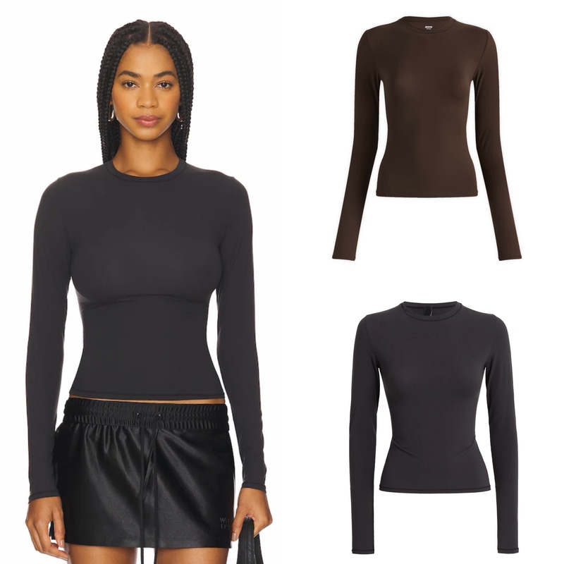 Some Items in Stock~ Authentic Skims Long-Sleeve Fits Everybody Long-Sleeve Top T-Shirt Round Neck Slim Fit Base Layer