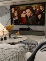  2021 Home standard theater package Laser TV Smart home projector telescopic table black grid anti-light curtain