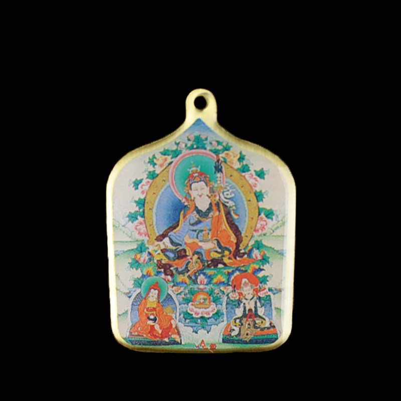 Tibetan Secret Square Lotus Birth Master Buddha statue Buddha card statue Taiwan-produced fashion necklace men and women can wear pendants