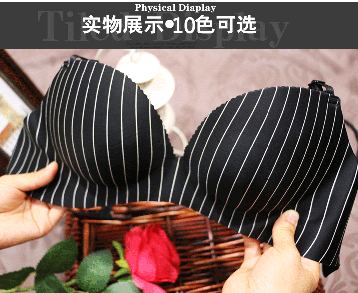 Đẹp lưng đeo chéo dây đeo ngực cô gái gợi cảm nhỏ ngực dày cúp thu thập điều chỉnh không dấu vết không có vành treo cổ đồ lót quan lot nu