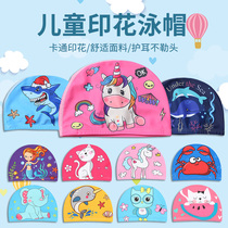 Child swimming cap cute cartoon print boy loose comfort Ear No-Head Girl Fashion Cloth Cap Swimming Cap