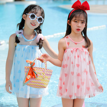 New Zhongda Childrens Swimsuit 6-8-year-old foreign girl split two-piece set skirt cute girl childrens swimwear